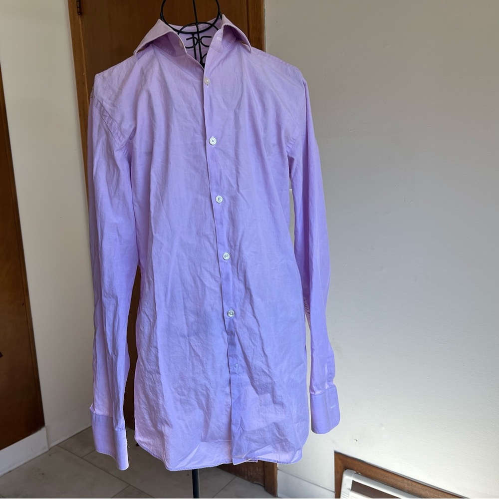 Boss Hugo boss sharp‎ fit lavender long sleeves button down dress shirt size 15